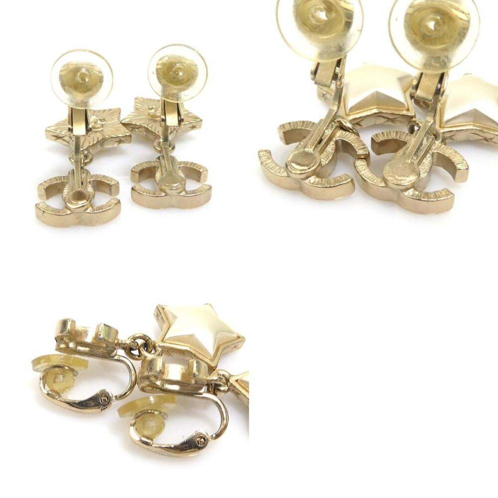CHANEL Authentic White Pearl Logo Earrings - Picture 5 of 5